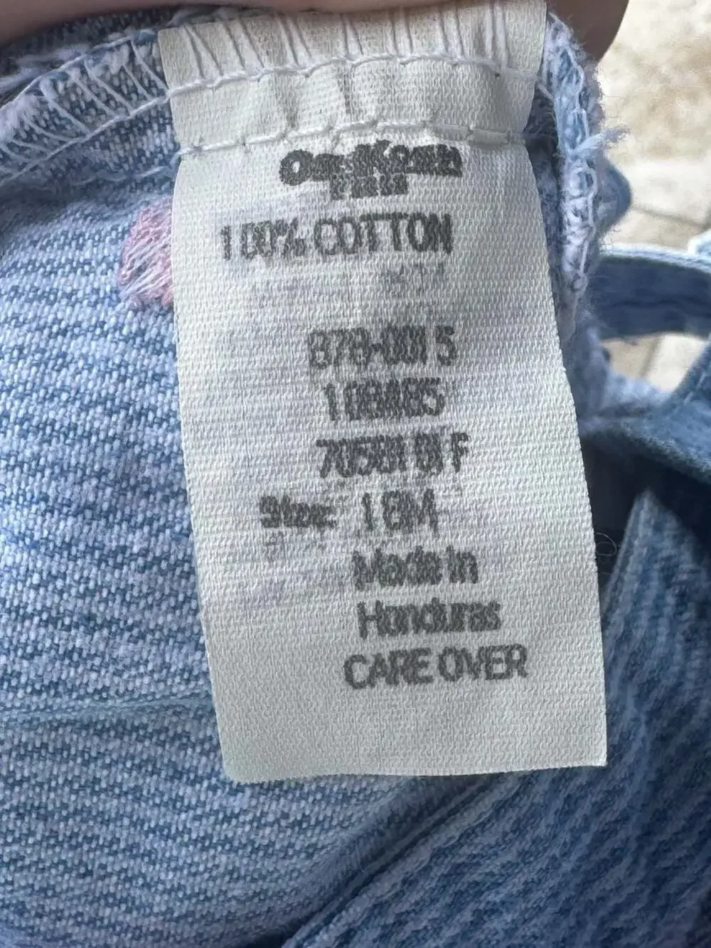 Vtg OshKosh B'gosh Blue Striped Heart Embroidered Bubble Overalls Size 18M